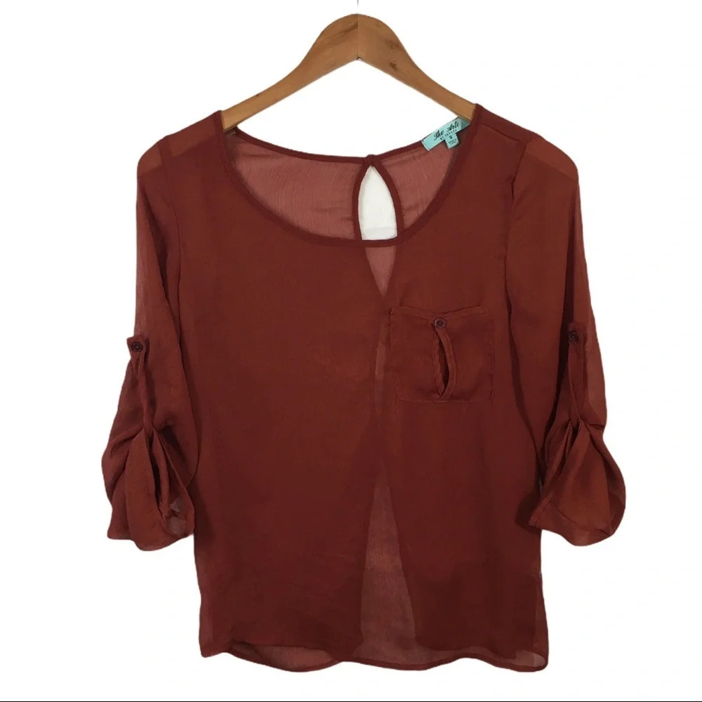 WS660 Zenana The Arte Sheer Career Blouse Top S
